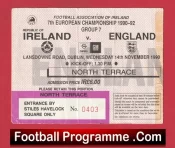Ireland v England 1990 – Football Ticket