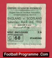 England v Scotland 1965 – Schoolboys Football Ticket