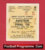 Crook Town v Barnet 1959 Amateur Cup Final Wembley Match Ticket