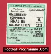 Leeds Rugby v St Helens 1978 – Challenge Cup Final Ticket Wembley