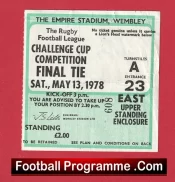 Leeds Rugby v St Helens 1978 – Challenge Cup Final Ticket Wembley