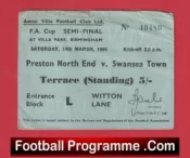 Preston North End v Swansea Town 1964 – FA Cup Semi Final Ticket