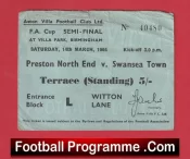 Preston North End v Swansea Town 1964 – FA Cup Semi Final Ticket