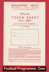 Manchester United Official Token Sheet 1969 – 1970