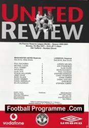 Manchester United v Liverpool 2001 – Reserves Match