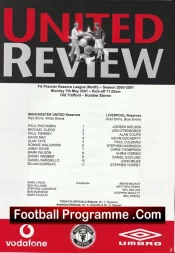 Manchester United v Liverpool 2001 – Reserves Match