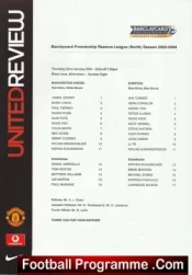 Manchester United v Everton 2004 – Reserves Match