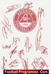 Aberdeen Football Club Multi Autographed Signed Team Sheet 2024 2025