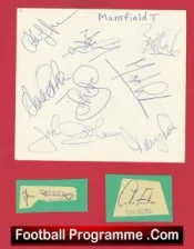 Mansfield Town Football Club Multi Autographed Signed Sheets 1972