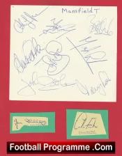 Mansfield Town Football Club Multi Autographed Signed Sheets 1972