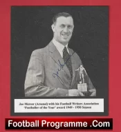 Arsenal Joe Mercer Autographed Signed Football Picture 1950