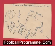 Plymouth Argyle Football Club Multi Autographed Signed Sheet 1946 1947
