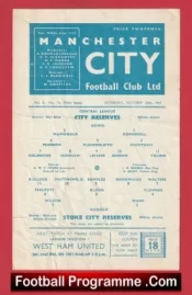 Manchester City v Stoke City 1961 – Reserves Game