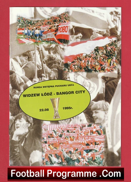 Widzew Lodz v Bangor City 1995 - Plus Match Ticket Poland - Image 2