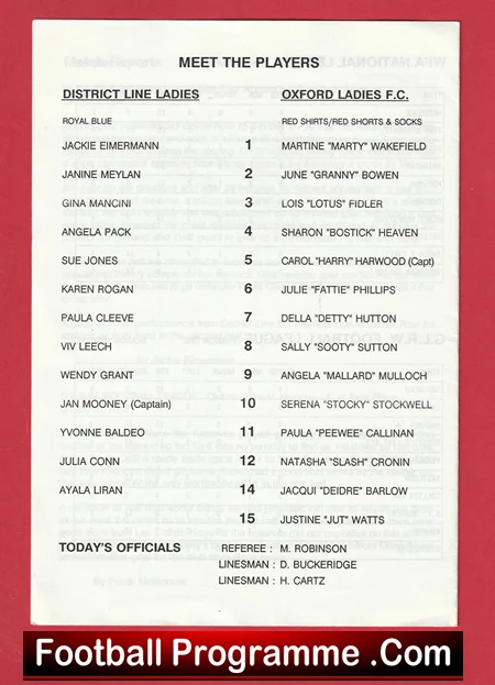 District Line Ladies v Oxford 1992 - Womens Football - Image 3