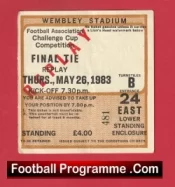 Manchester United v Brighton Hove Albion 1983 – Cup Final Match Ticket Replay