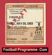 Manchester United v Brighton Hove Albion 1983 – Cup Final Match Ticket Replay