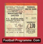 Manchester United v Barcelona 1984 – Match Ticket v Barca Maradona