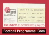 Manchester United v Bournemouth 1982 – Football Ticket