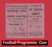 Manchester United v Leeds United 1968 – Match Ticket