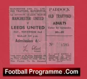 Manchester United v Leeds United 1968 – Match Ticket