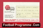 Manchester United v Burnley 1984 – League Cup Ticket