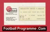 Manchester United v Everton 1976 – Super Cup Ticket