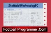 Sheffield Wednesday v Manchester United 1993 – Football Ticket