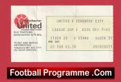 Manchester United v Coventry City 1980 – League Cup Football Ticket