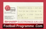 Manchester United v Port Vale 1983 – Match Ticket