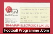 Manchester United v Port Vale 1983 – Match Ticket