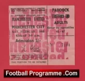 Manchester United v Manchester City 1968 – Postponed Match Ticket