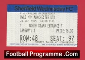 Sheffield Wednesday v Manchester United 1995 – Football Ticket
