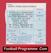 Sheffield Wednesday v Manchester United 1985 – Match Ticket