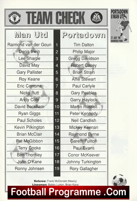 Portadown v Manchester United 1996 - Friendly Match in Ireland - Image 3