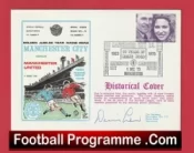 Manchester United Denis Law Autographed Signed FDC Man City v Man Utd 1973