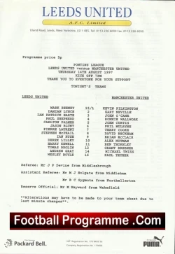  Witton Albion v Manchester United 1997 - Pre Season Friendly Football Programme .COM Football Programmes Memorabilia