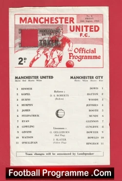  Manchester United v Manchester City 1968 - Postponed Match February Football Programme .COM Football Programmes Memorabilia