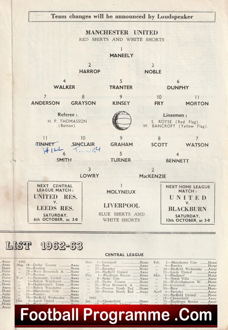Manchester United v Liverpool 1962 - Reserve Game - Image 3