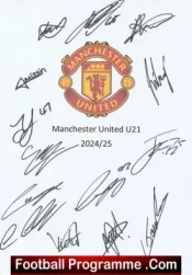 Manchester United Under 21 Multi Signed Autographed Sheet Man Utd 2024 2025