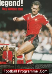 Manchester United Ray Wilkins Signed Picture Man Utd 1980s