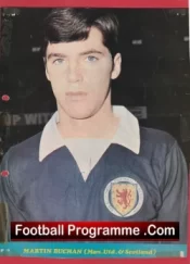 Scotland Manchester United Martin Buchan Autograph Signed Picture Man Utd