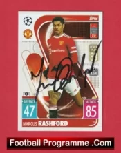 Manchester United Marcus Rashford Autographed Signed Football Card Man Utd