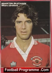 Manchester United Martin Buchan Autograph Signed Picture Man Utd