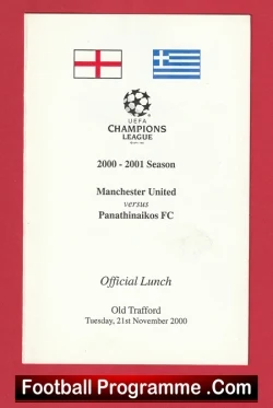  Manchester United v Middlesbrough 2001 - Reserves Match Football Programme .COM Football Programmes Memorabilia