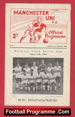  Manchester United v Bradford City 1960 - Youth Match + Articles Football Programme .COM Football Programmes Memorabilia