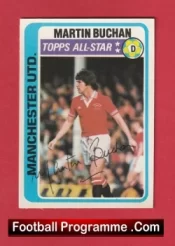 Manchester United Martin Buchan Autographed Signed Football Card Man Utd