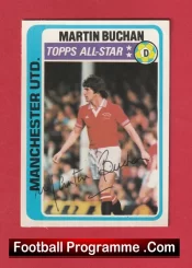 Manchester United Martin Buchan Autographed Signed Football Card Man Utd