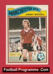 Manchester United Jimmy Nicholl Autographed Signed Football Card