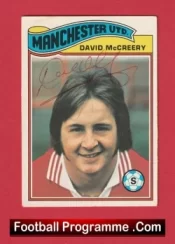 Manchester United David McReery Autographed Signed Football Card Man Utd